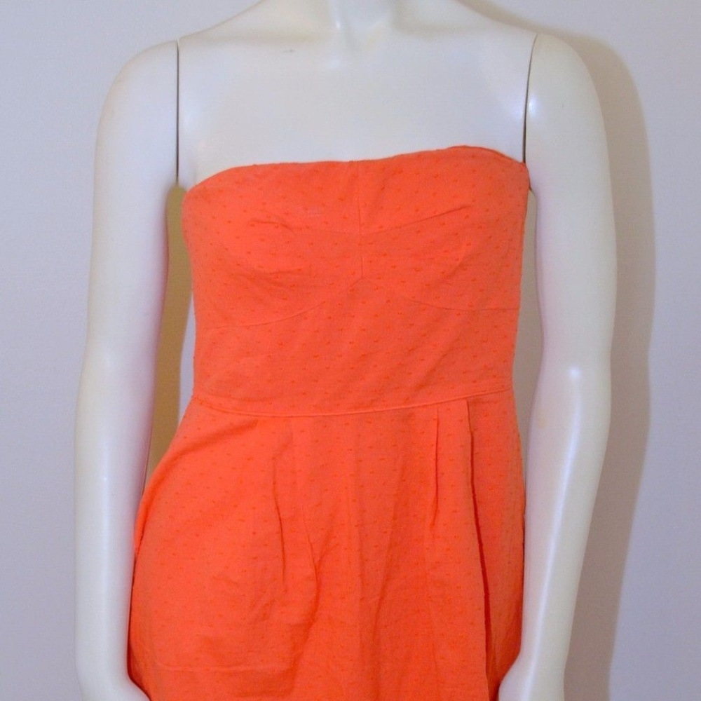 4 Small J.Crew Orange Dress Strapless